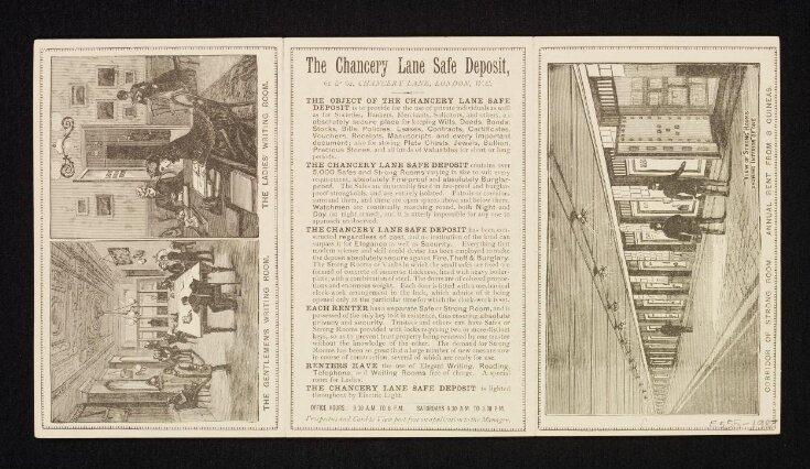 Brochure/Leaflet advertising the Chancery Lane Safe Deposit top image