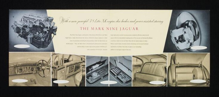 Leaflet advertising the Jaguar Mark Nine saloon car... top image
