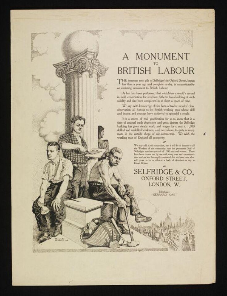A Monument to British Labour, Selfridge & Co. LENDON, William Warwick