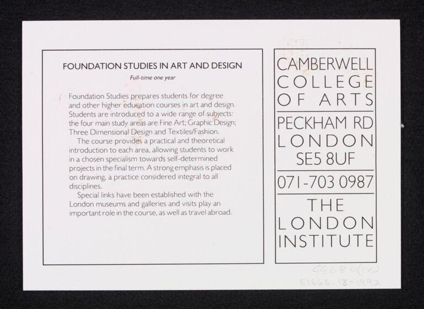 Unknown, Set of postcards (12) for Degree Diploma Shows at  Camberwell