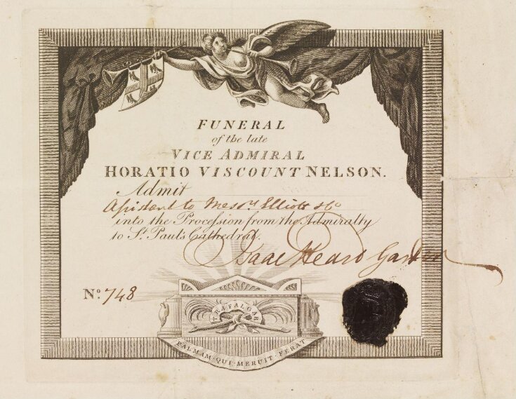 Invitation to the procession at Lord Nelson's funeral top image