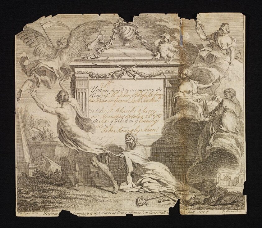 Funeral invitation (1747) by Alexis Nicolas Noël