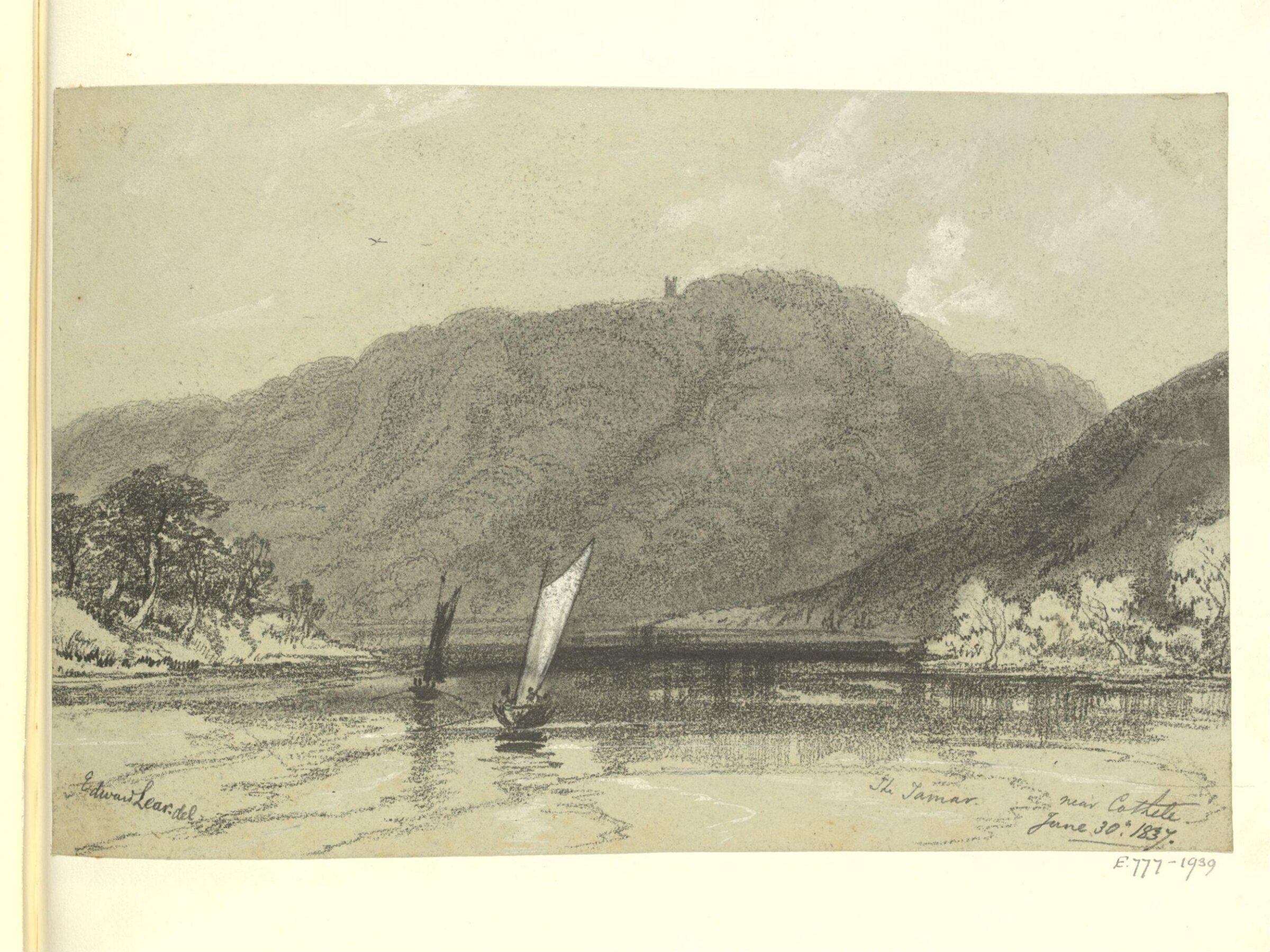 The Tamar near Cothele, Edward Lear, 30 June 1837