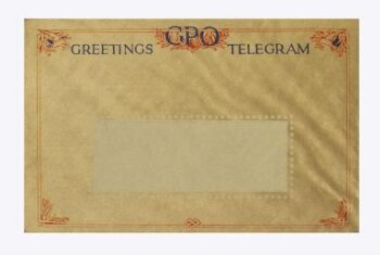 Envelope, third British general greetings telegram