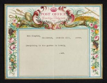 Third British general greetings telegram