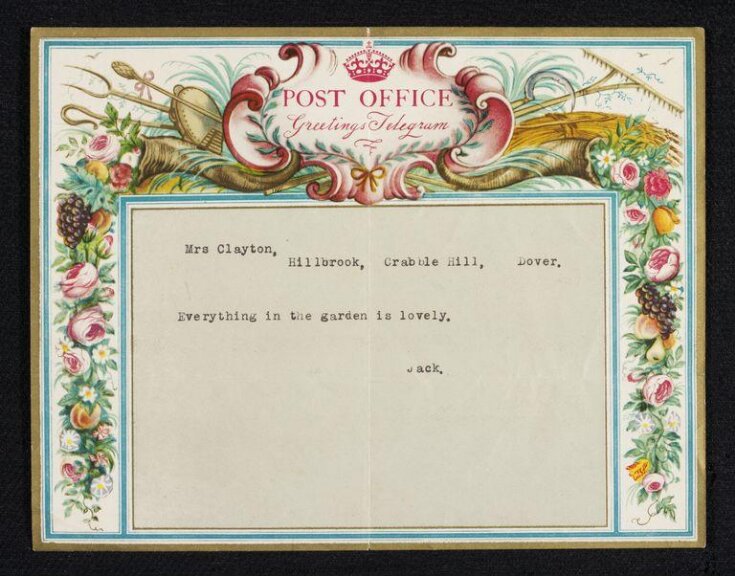 Third British general greetings telegram image