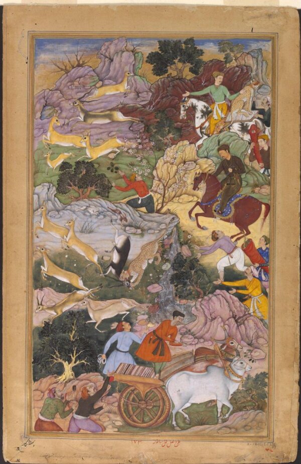 mughal hunting painting