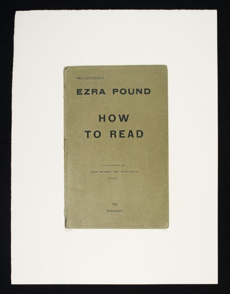 How to Read, Ezra Pound image