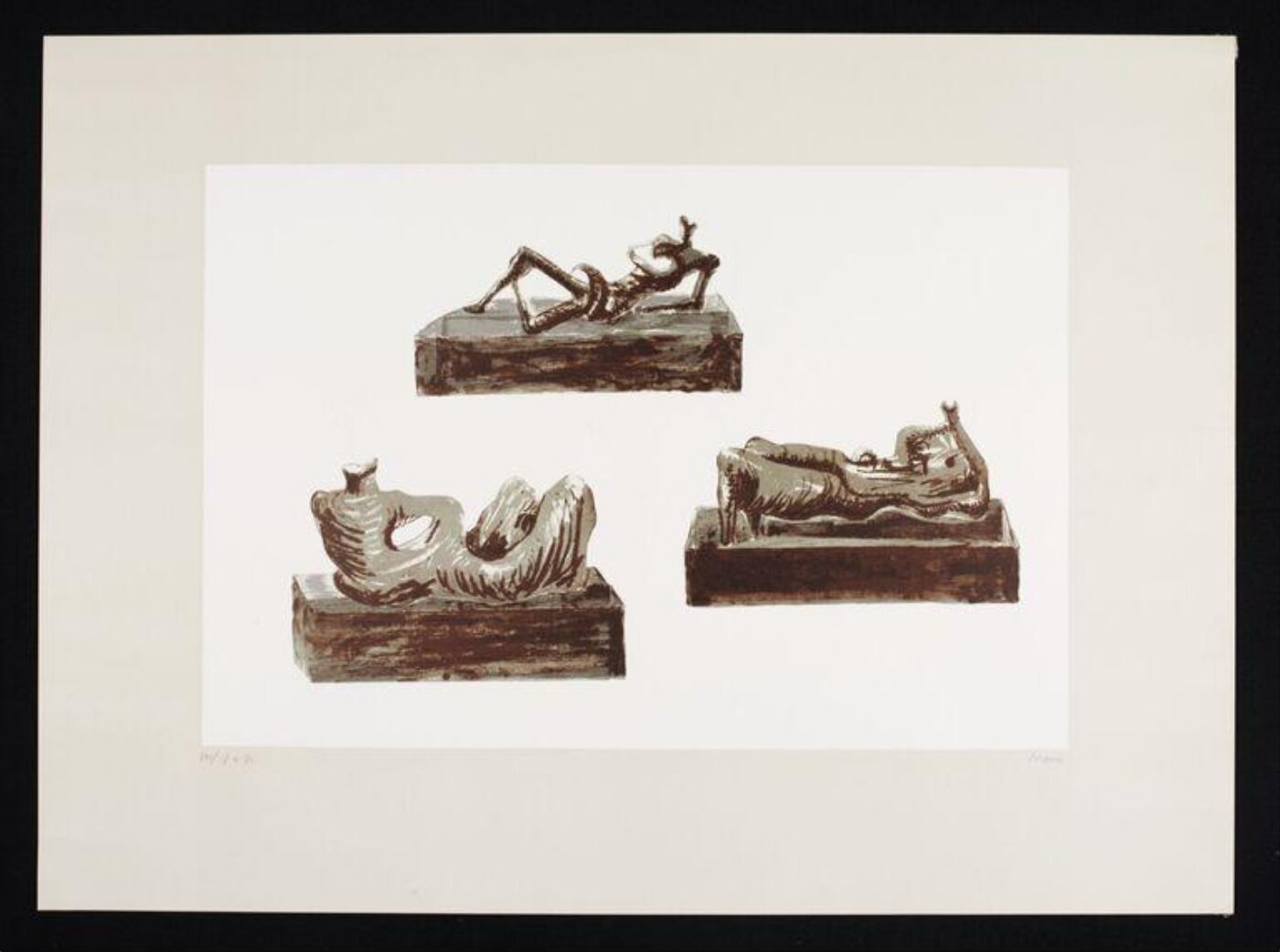 Henry Moore, Three Reclining Figures on Pedestals