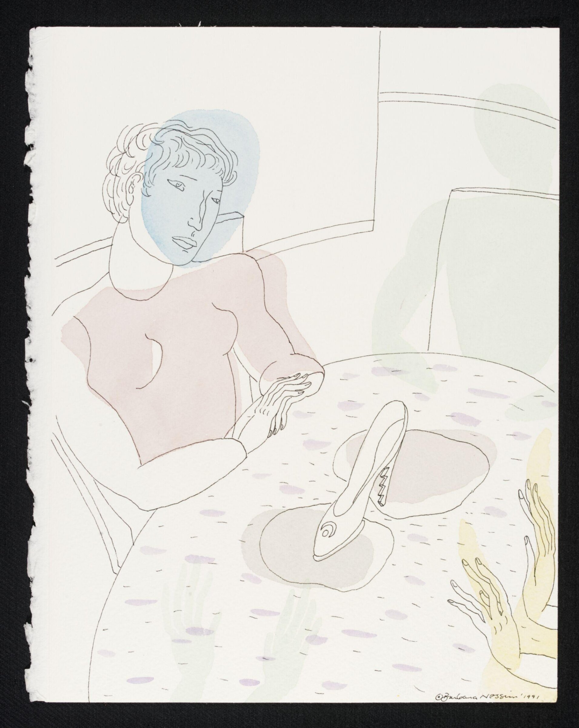 Drawing, Barbara Nessim, 1991