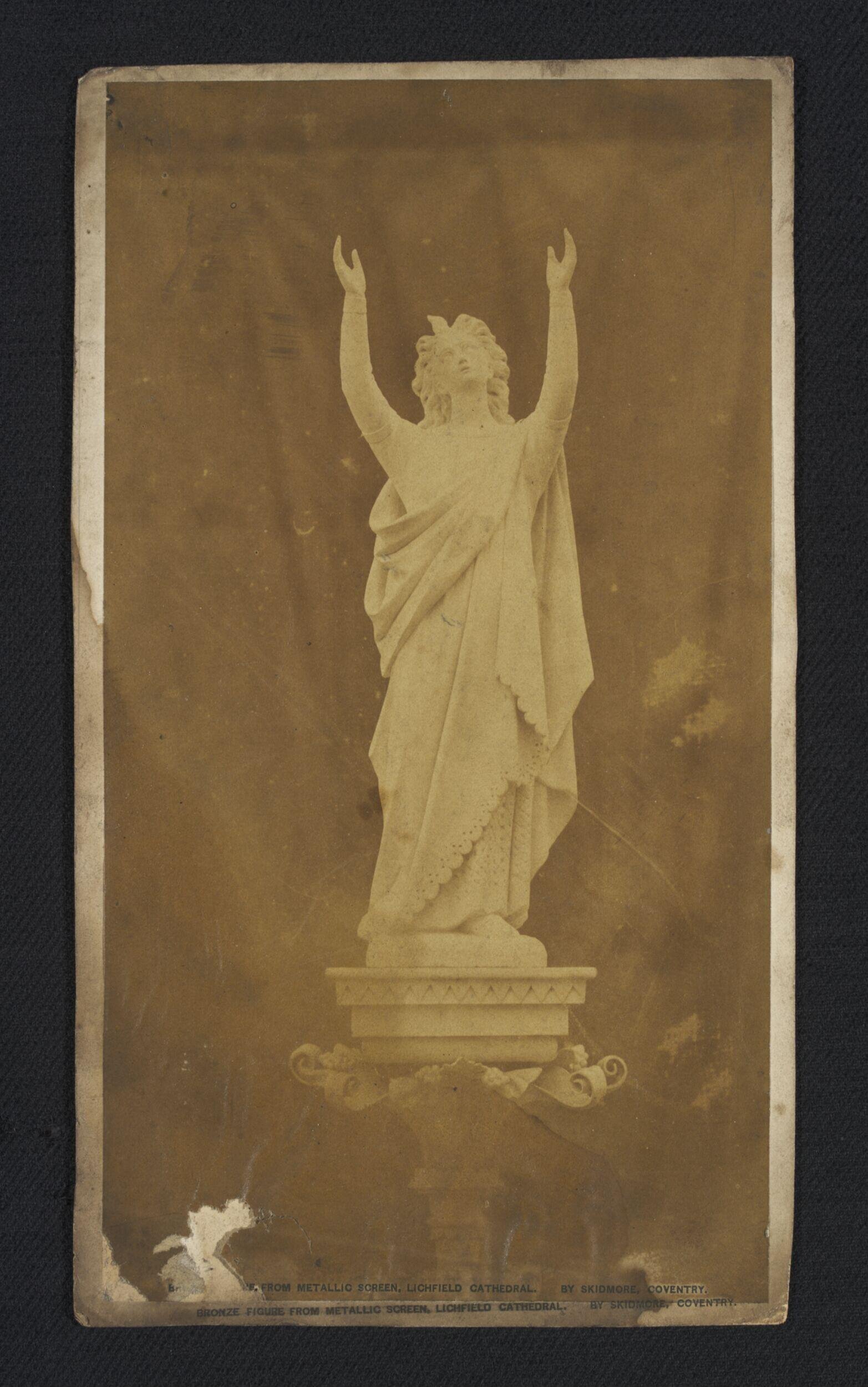 Bronze figure from metallic screen , Lichfield Cathedral