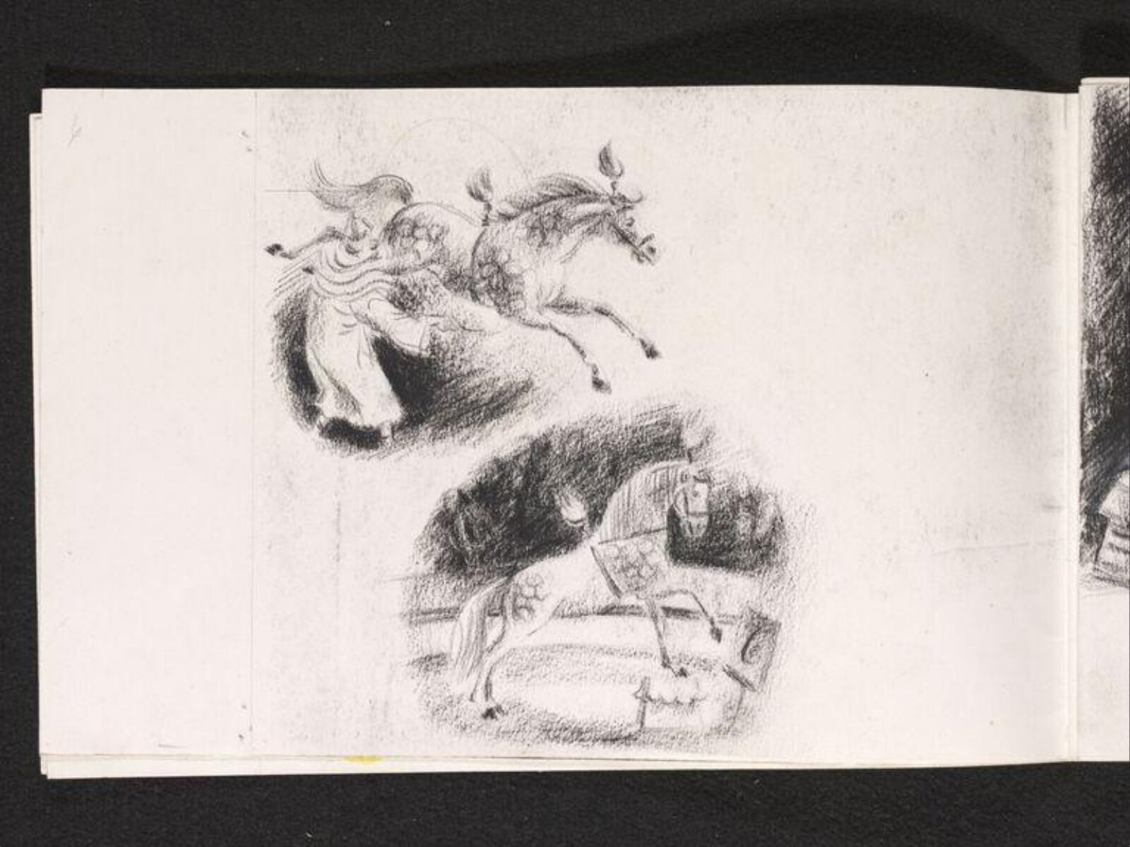 Circus tamer with horses, Phyllis E. Ginger, ca. 1940-1960
