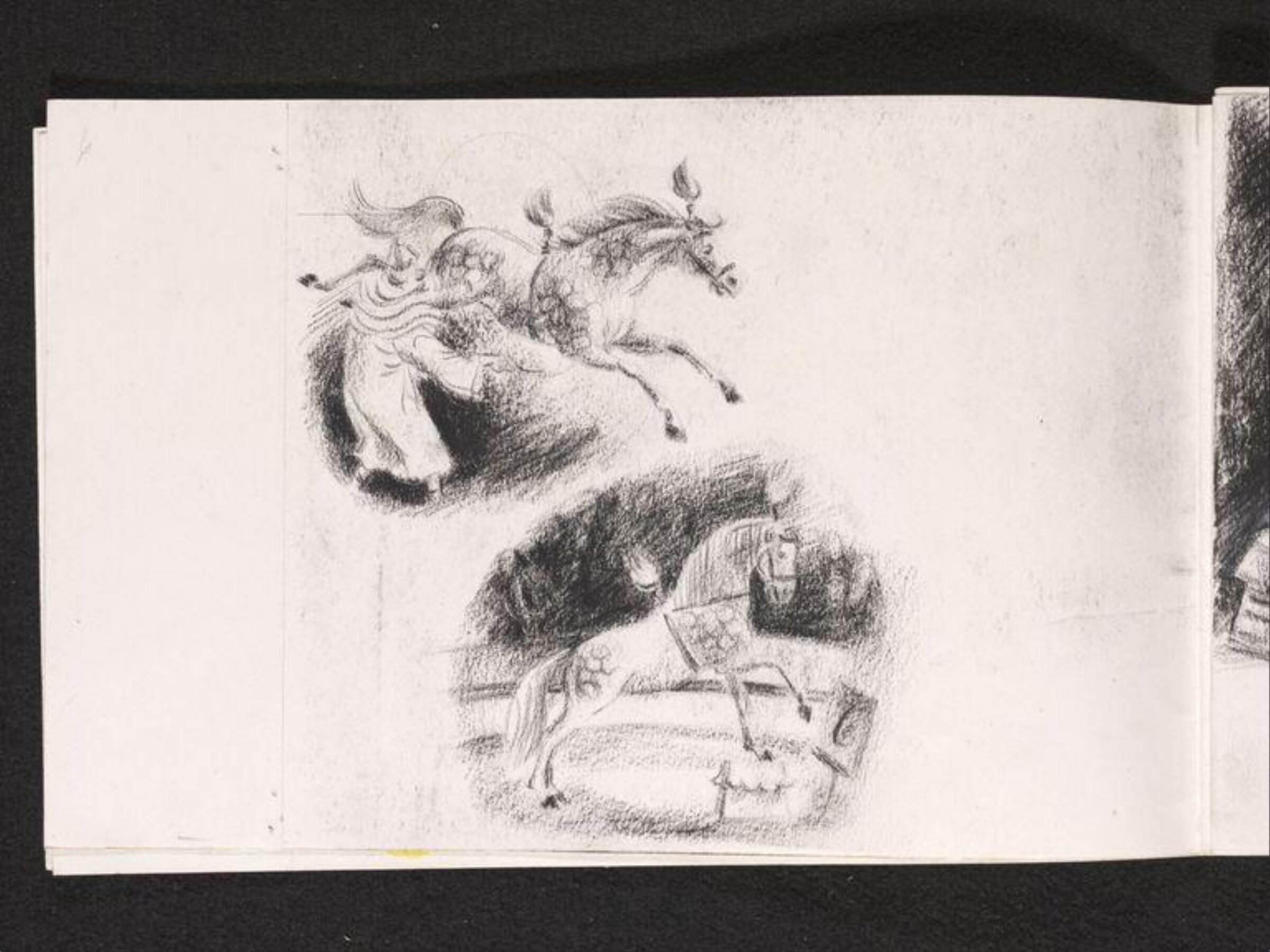 Circus tamer with horses, Phyllis E. Ginger, ca. 1940-1960