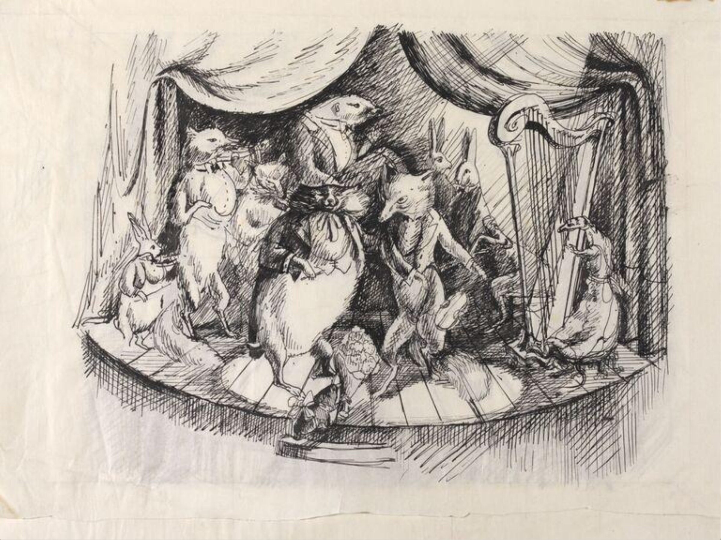 Illustration for an unidentified children's story, Phyllis E. Ginger, ca. 1940