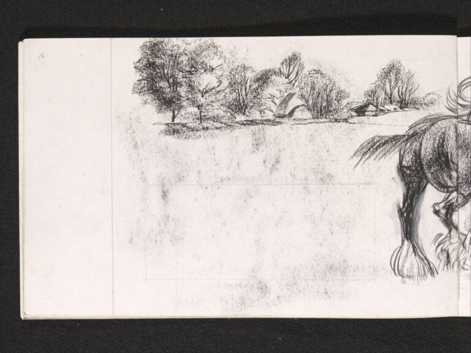 Horses in the landscape, Phyllis E. Ginger, ca. 1940-1960