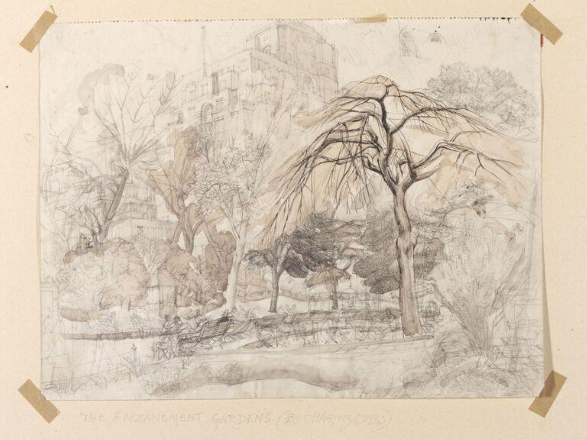 A park (Embankment gardens?), Phyllis E. Ginger, ca. 1940