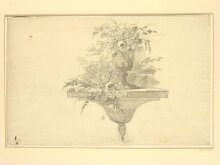  recto: Floral Still-life in a Goblet on a Decorative Wall Bracket thumbnail 1