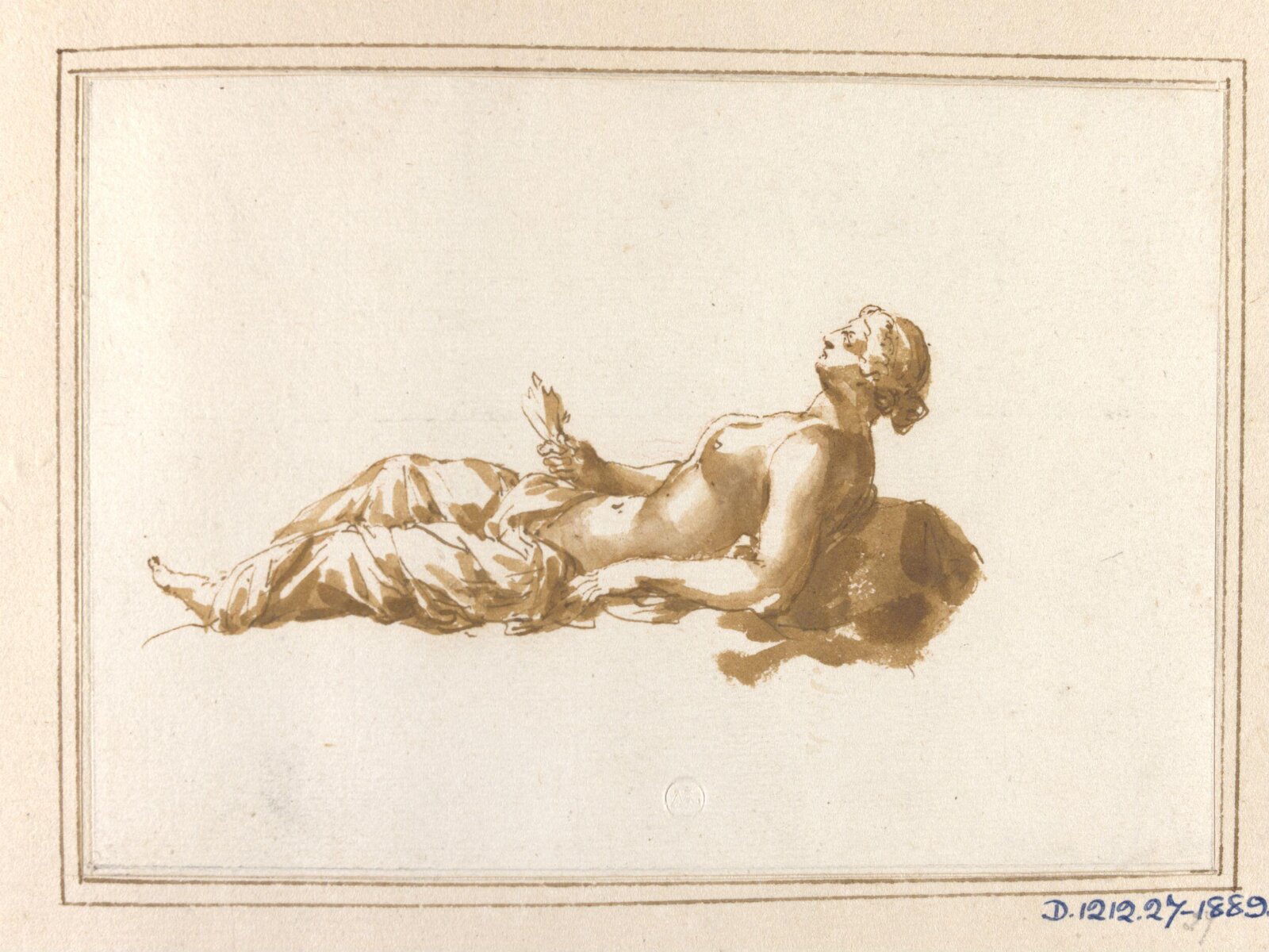 Reclining Venus Holding a Seashell, Jan de Bisschop, 1628-1671