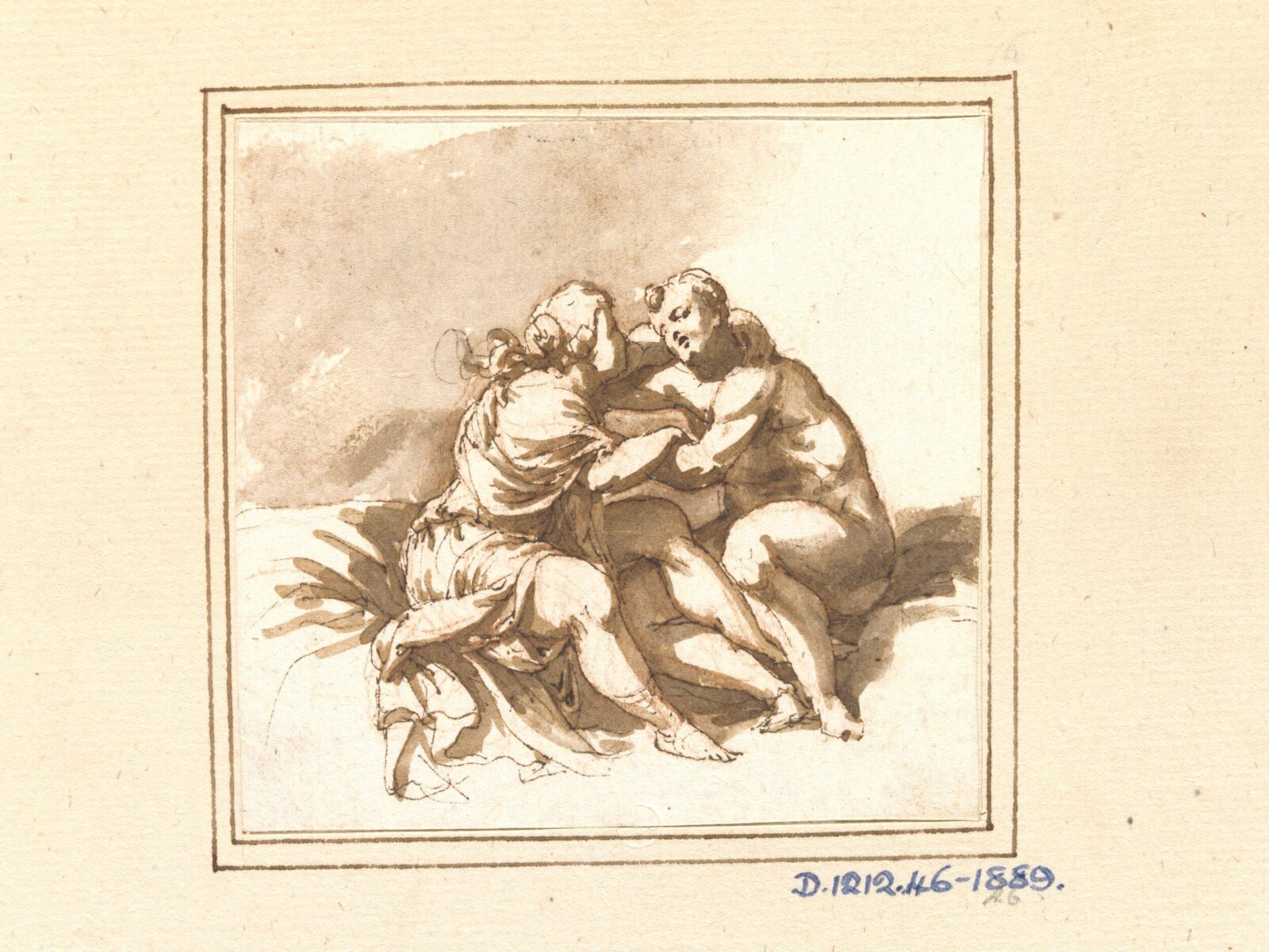 A couple embracing, Jan de Bisschop, 1628-1671