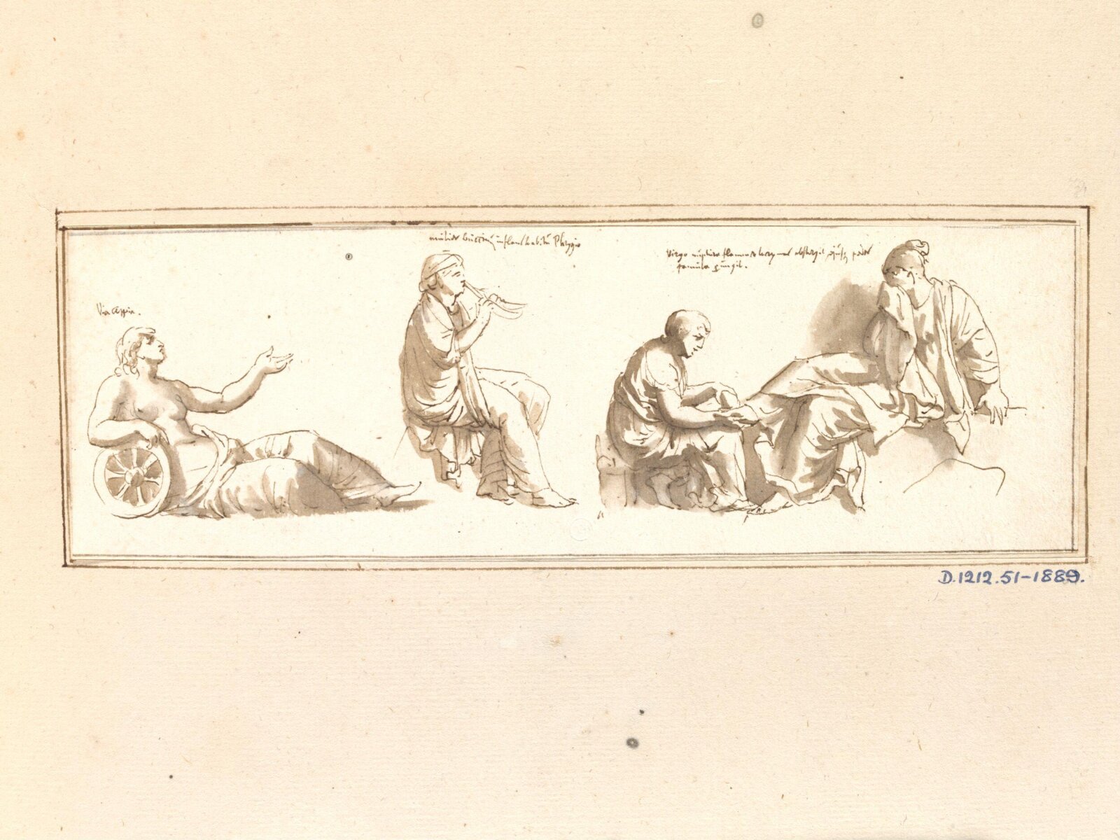 Figures from classical reliefs, Jan de Bisschop, 1628-1671