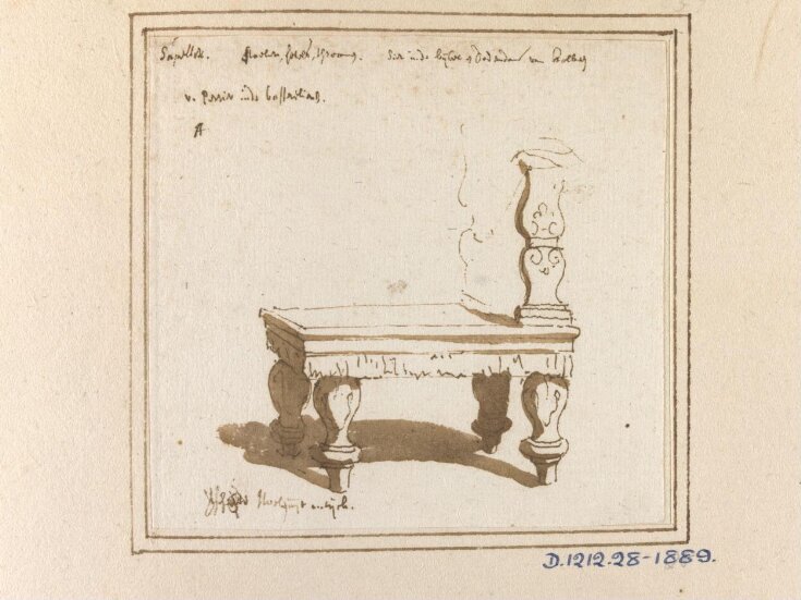 Study of a roman throne detail from a relief of mercury delivering a