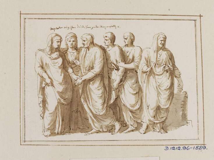 Figures at a Roman wedding: motif from a classical relief top image