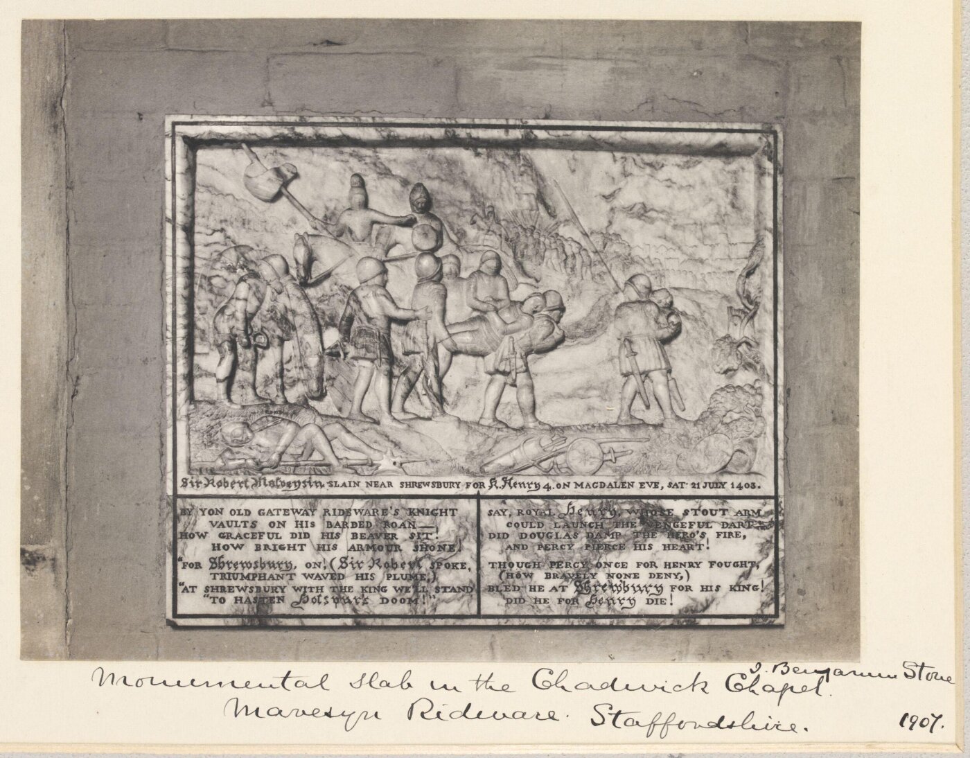 Stone, Benjamin (Sir), National Photographic Record and Survey