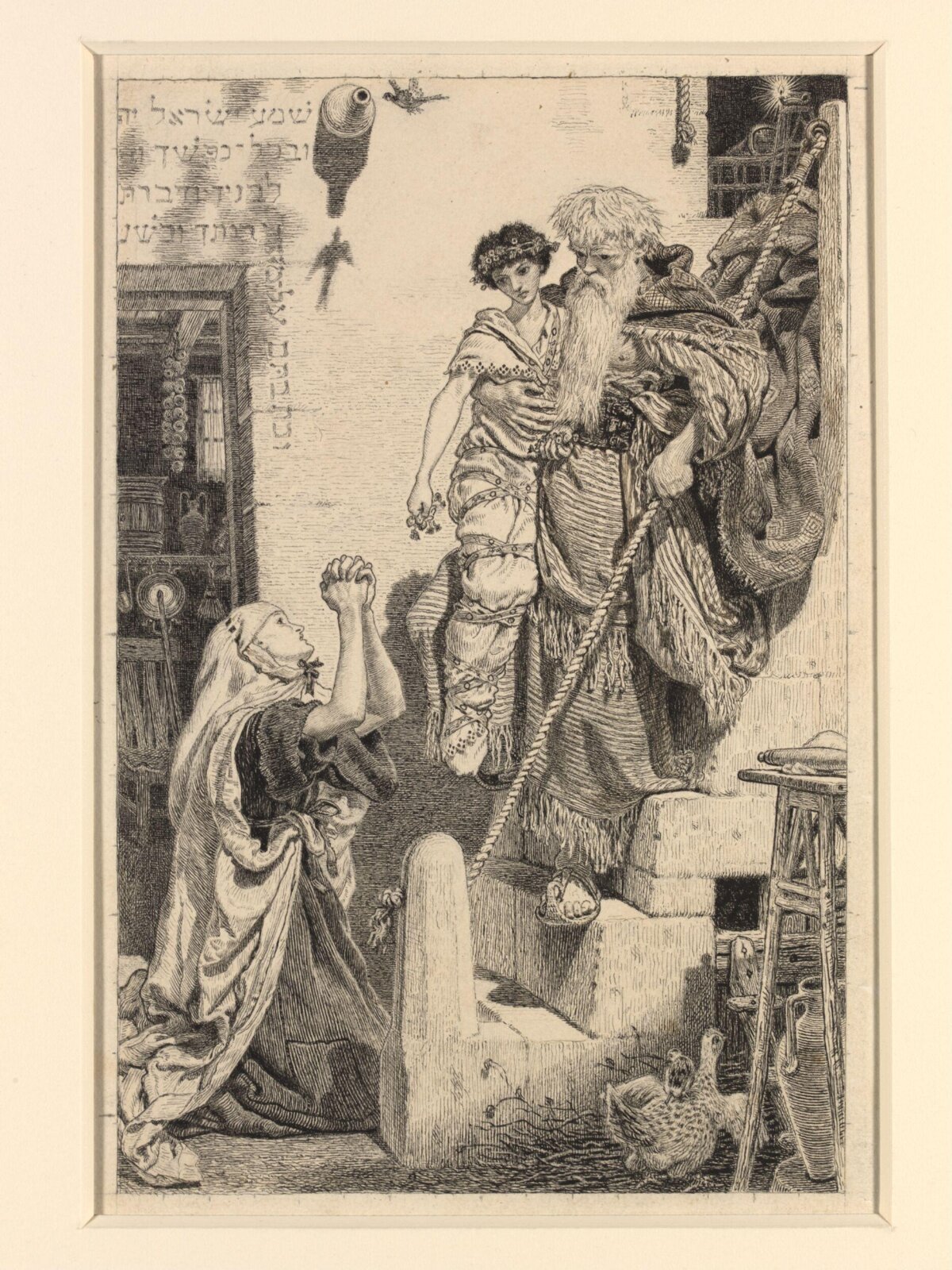 Elijah restoring the Widow's son, Ford Madox Brown, 1881