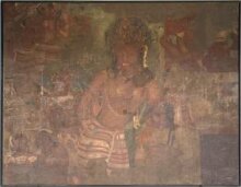 Copy of painting inside the caves of Ajanta (Cave 1) thumbnail 1