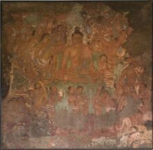 Copy of painting inside the caves of Ajanta (Cave 1) thumbnail 1