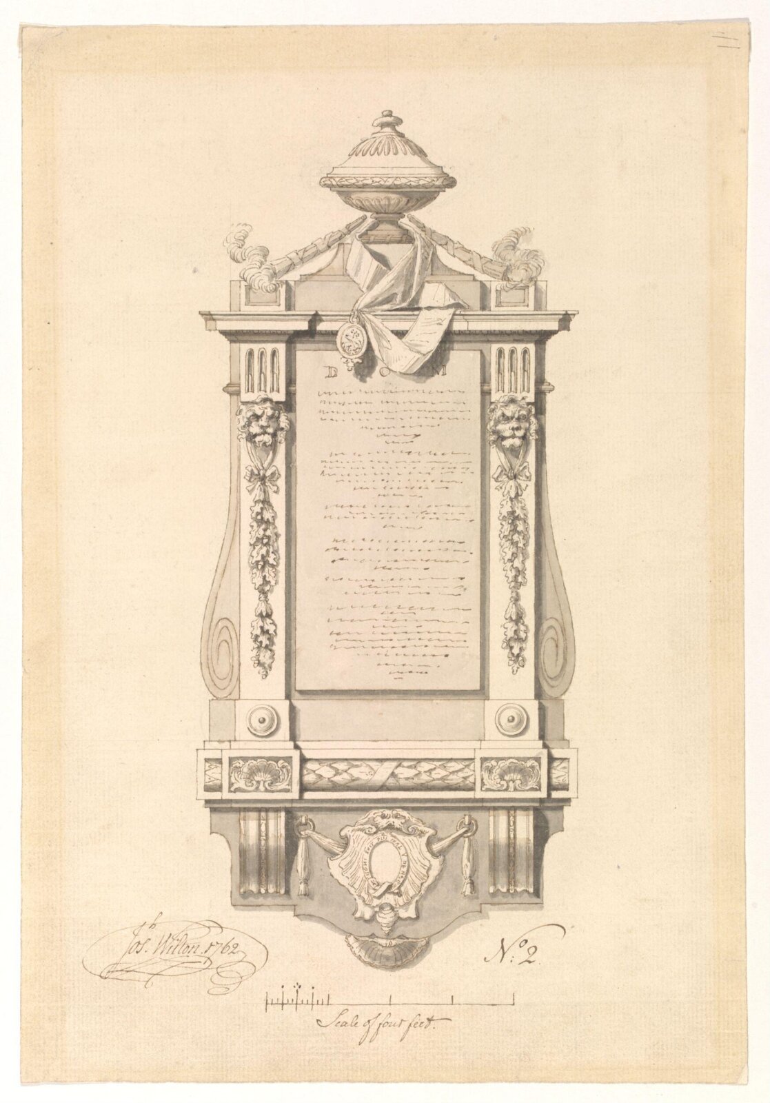Drawing, Joseph Wilton, 1762