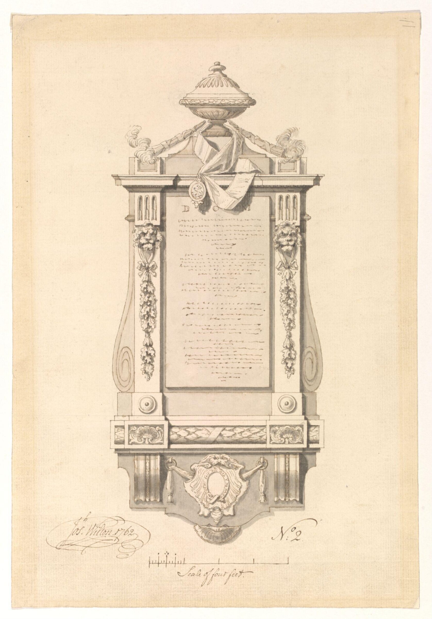 Drawing, Joseph Wilton, 1762