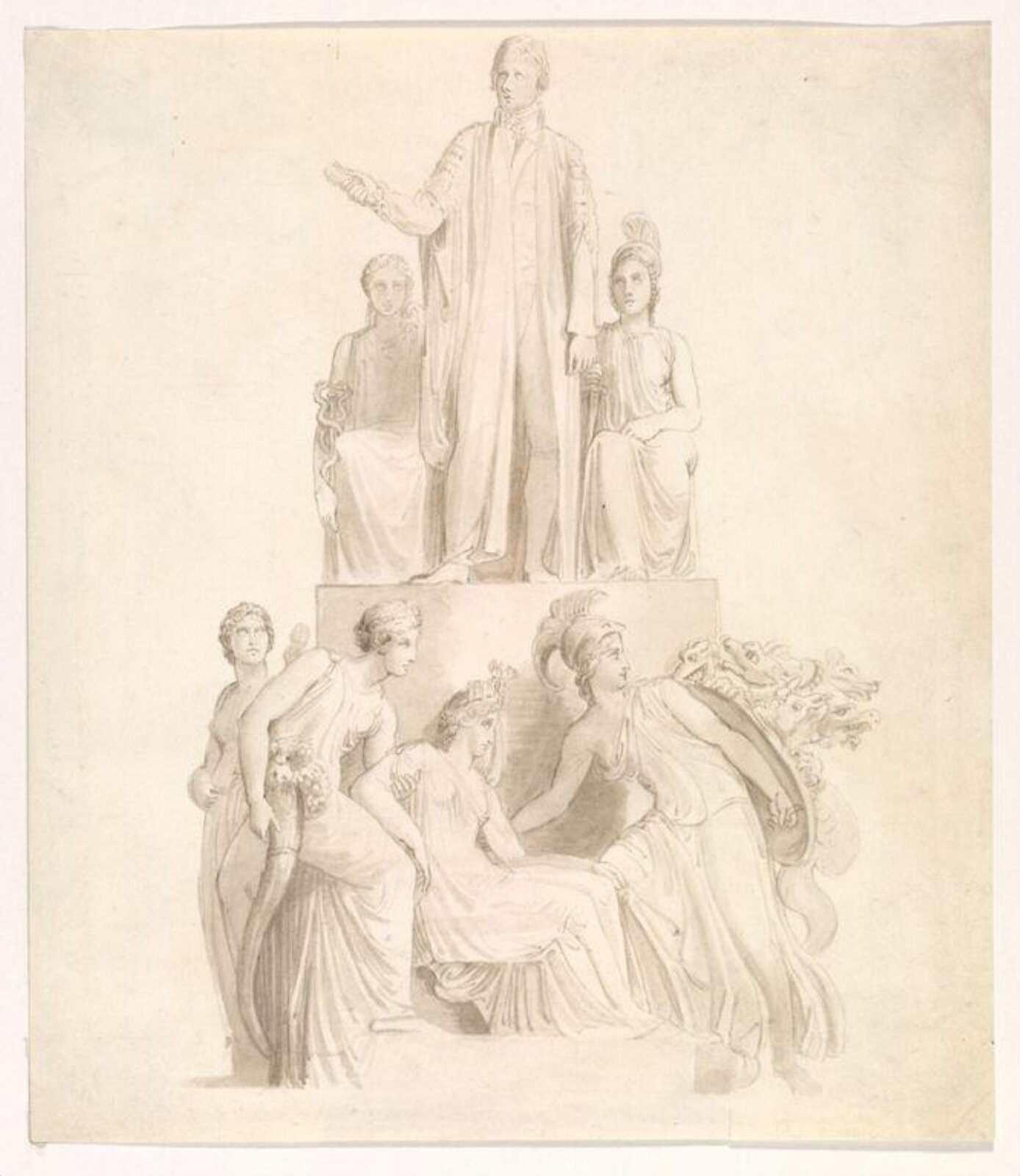 Drawing, William Pitts II, early 19th century