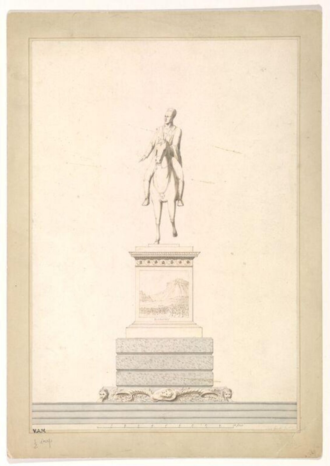 Drawing, John Gantz, early 19th century