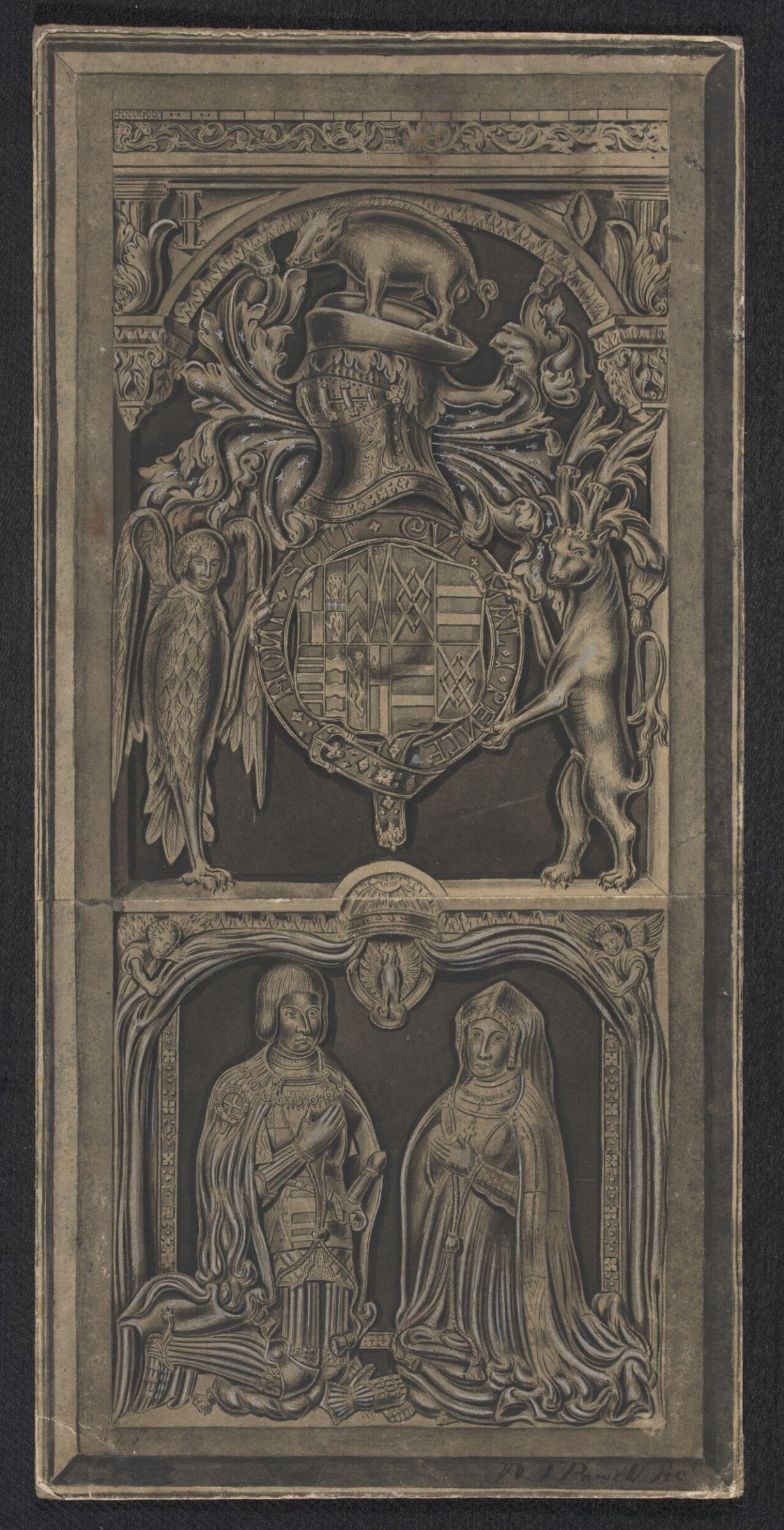 Covering slab to the altar monument of John de Vere, fifteenth Earl of Oxford, David Thomas Powell, c.1540