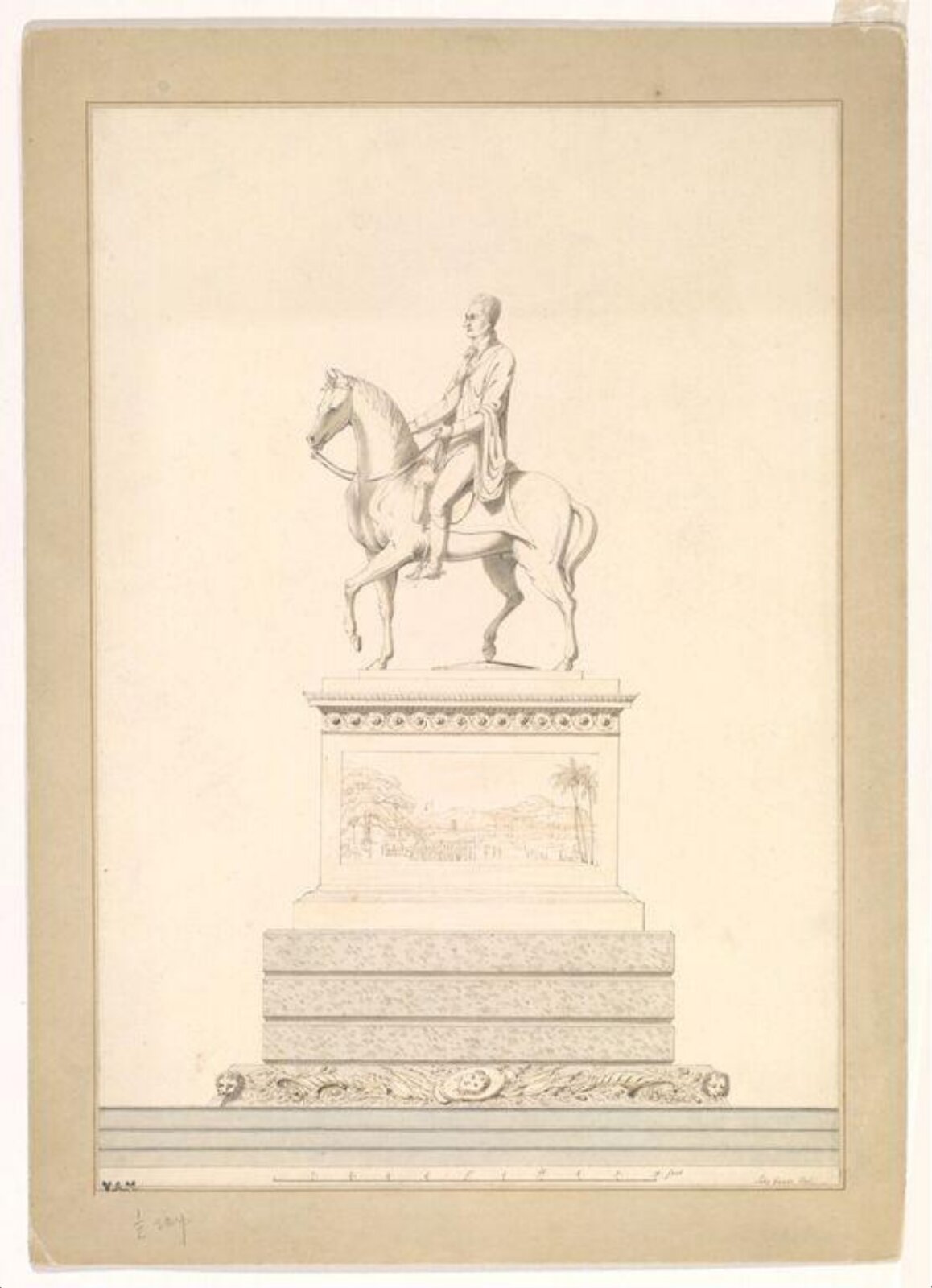 Drawing, John Gantz, early 19th century