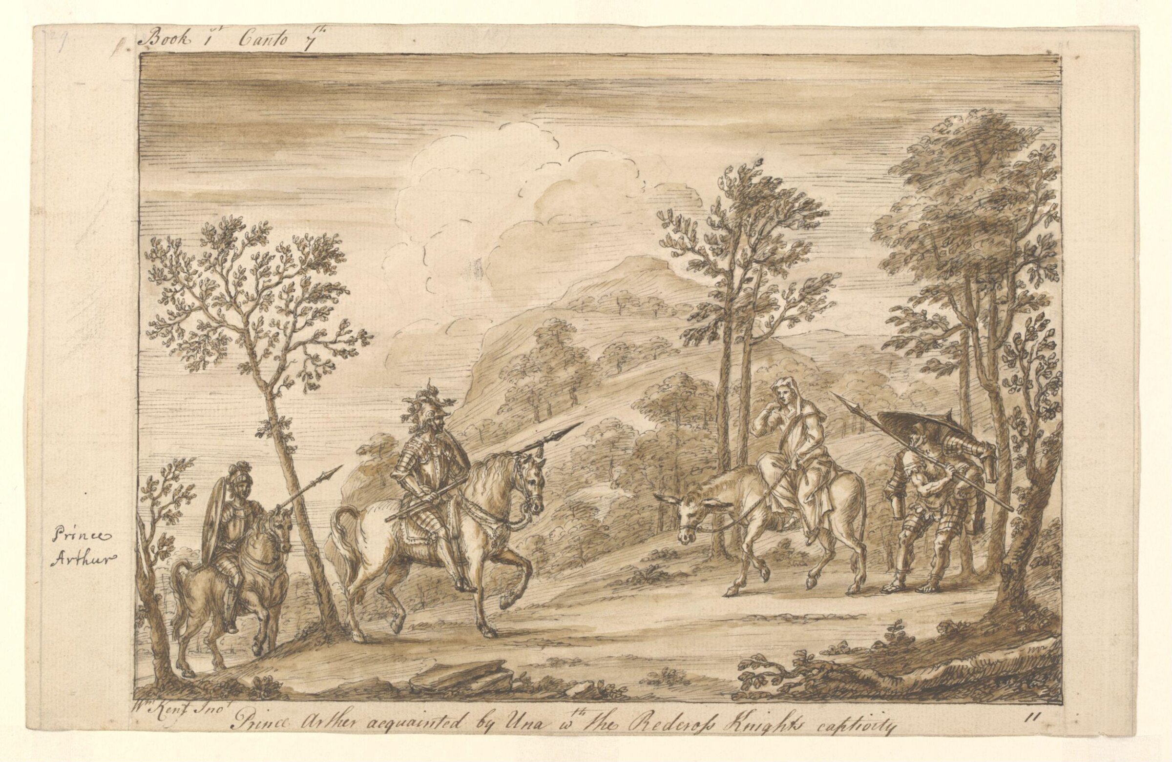 Prince Arthur acquainted by Una with the Redcross Knight's captivity, William Kent, ca. 1730s-1740s