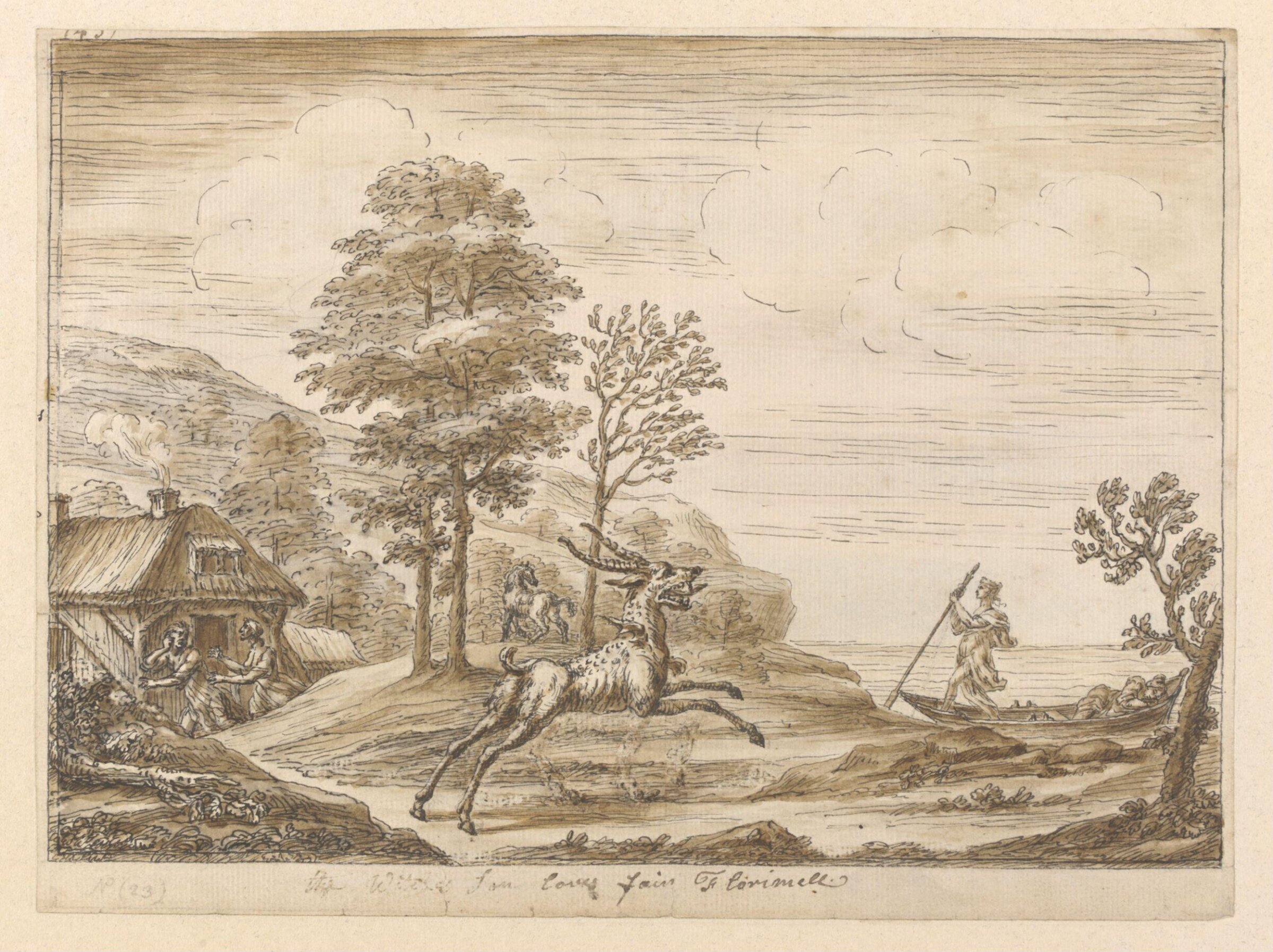 Florimell leaves the Witches Hut and Disappoint <i>(sic.)</i> the Monster, William Kent, ca. 1730s-1740s