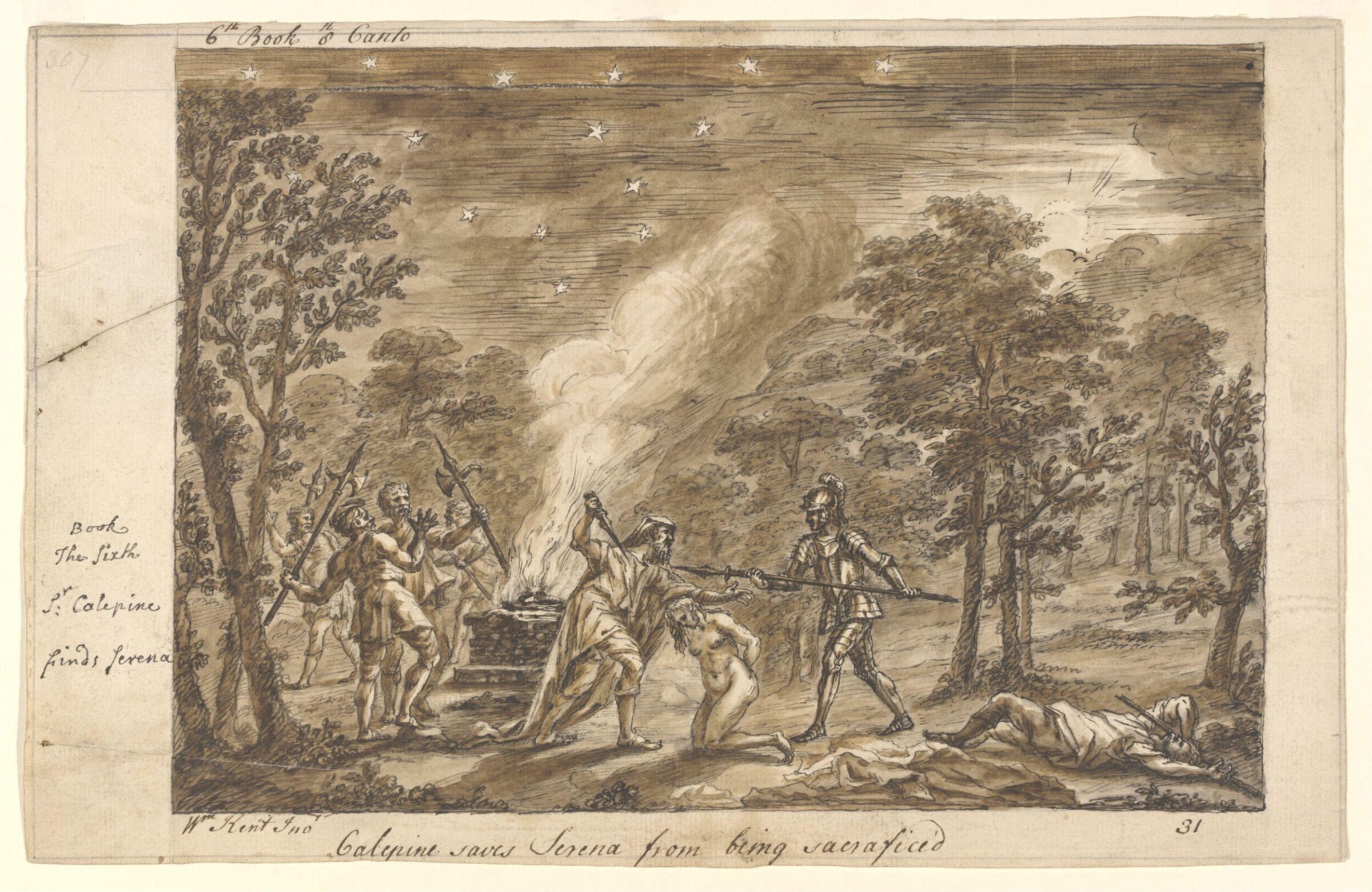 Calepine saves Serena from being sacraficed <i>(sic.)</i>, William Kent, ca. 1730s-1740s