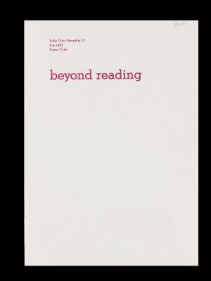Beyond reading