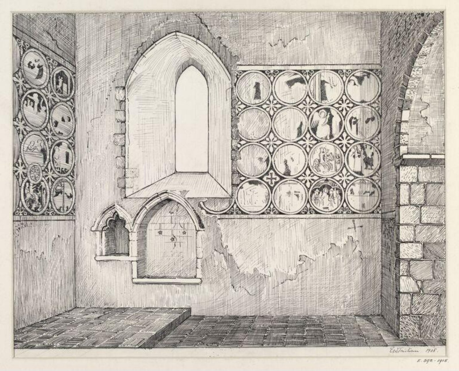 Drawing, Ernest William Tristram, 1908