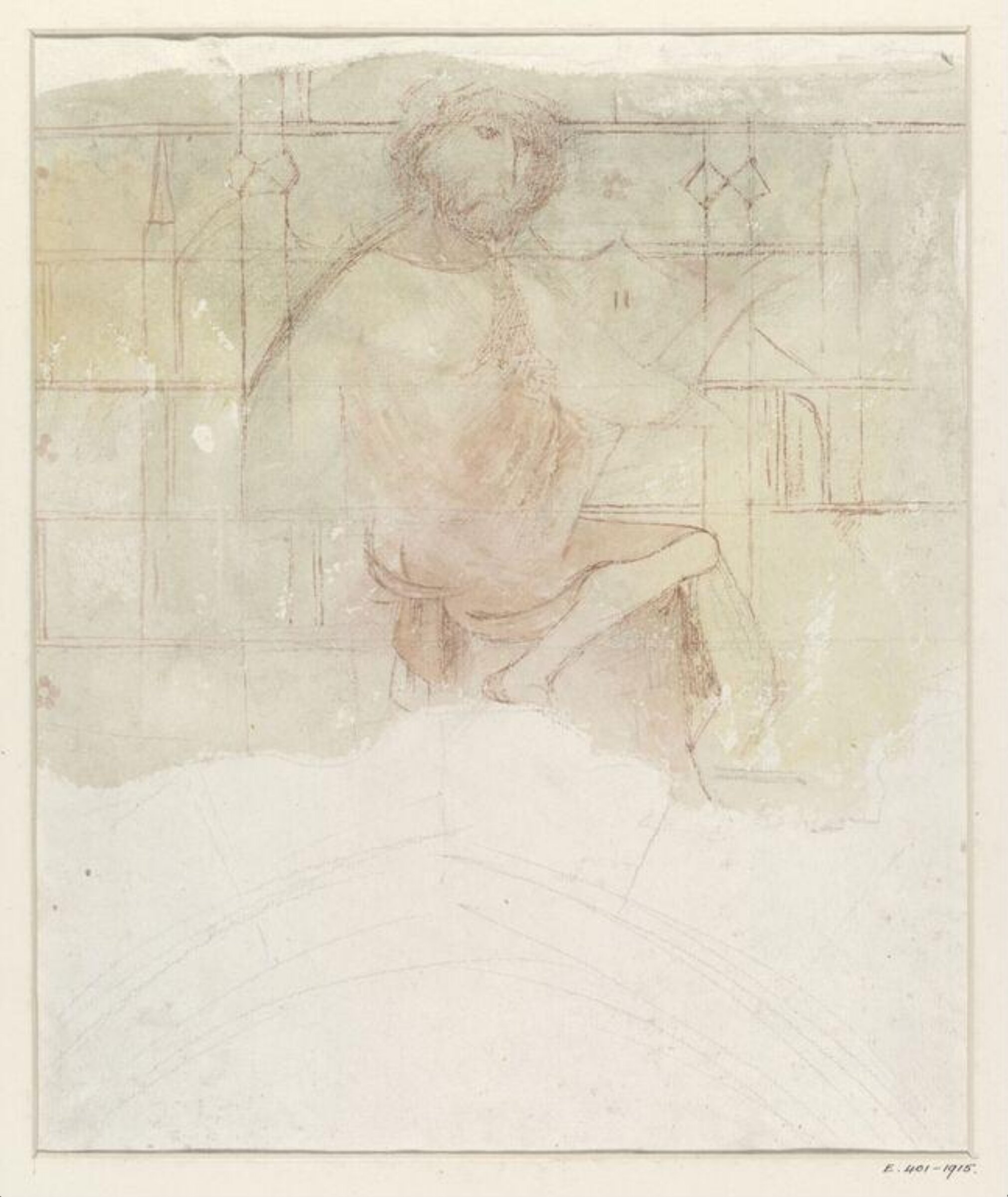 Watercolour drawing, Ernest William Tristram, ок. XX века