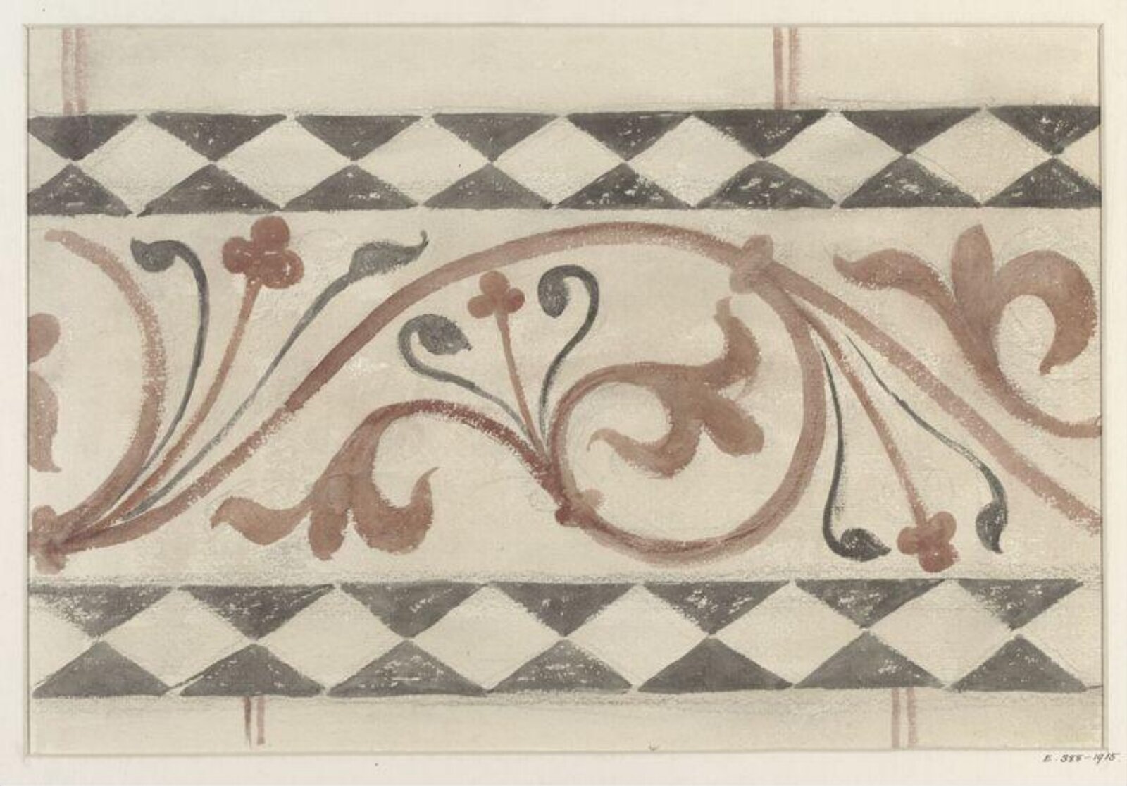 Watercolour drawing, Ernest William Tristram, c.1900s