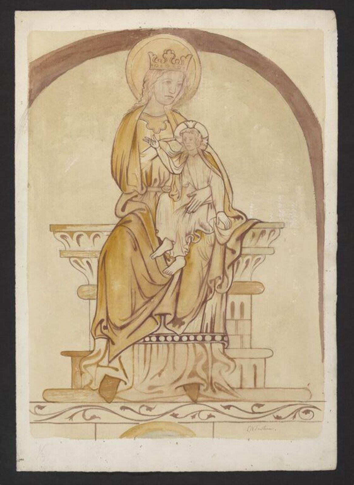Virgin and Child, Ernest William Tristram, c.1900s