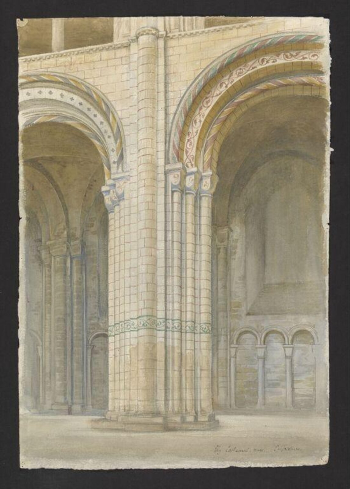 Watercolour drawing, Ernest William Tristram, 1911