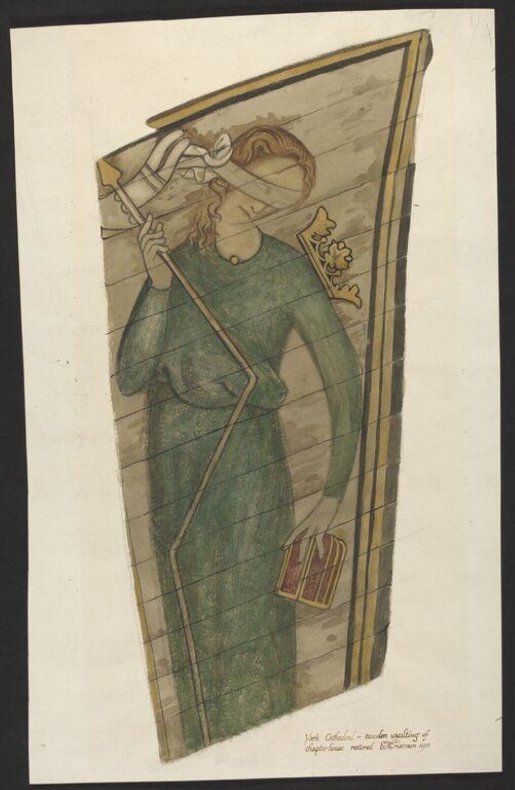 Watercolour drawing, Ernest William Tristram, 1911