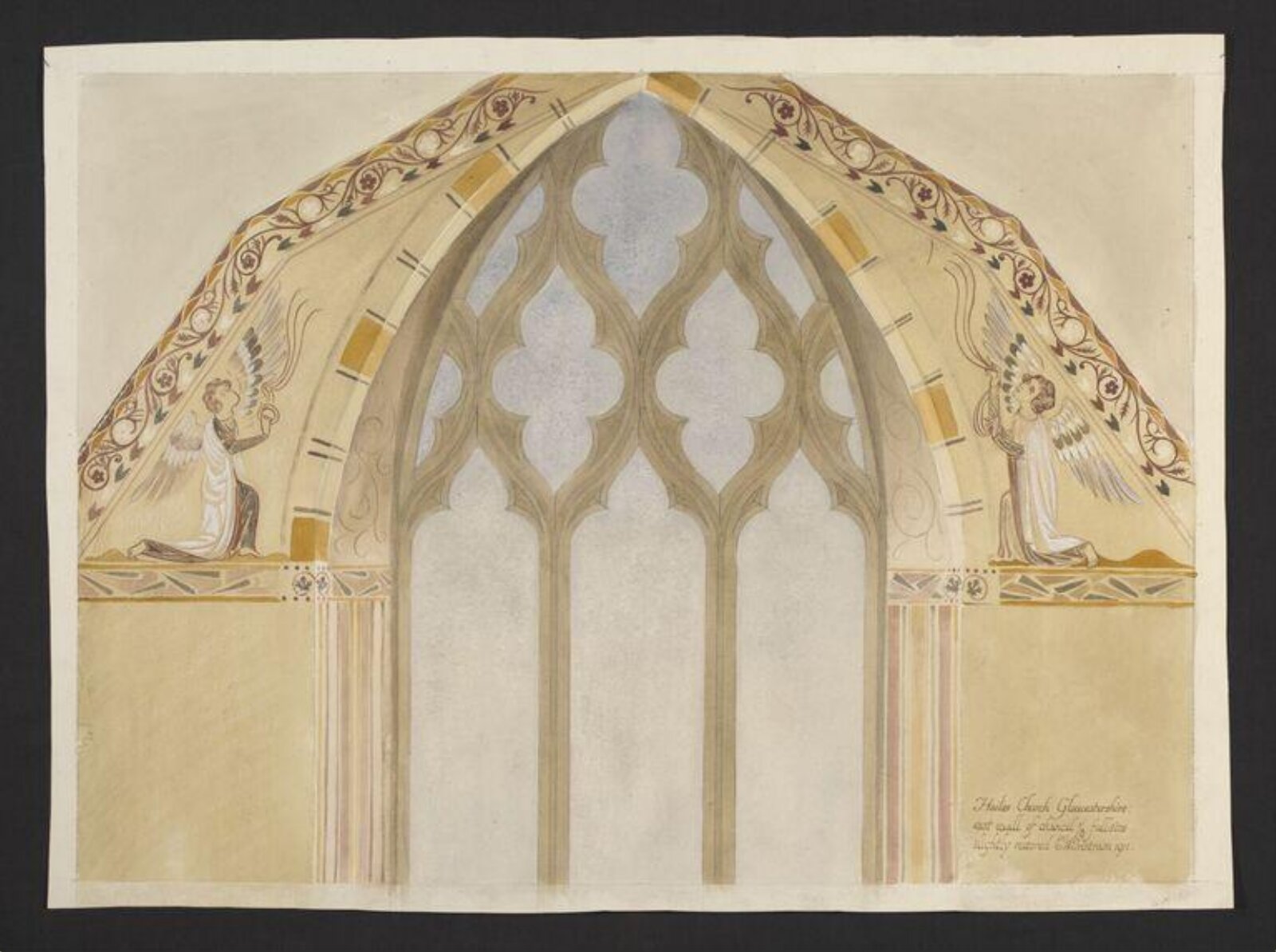 Watercolour drawing, Ernest William Tristram, 1911