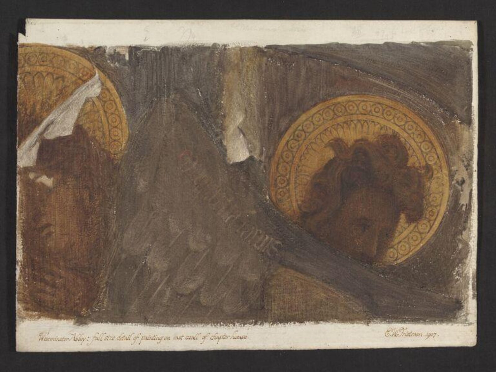 Watercolour drawing, Ernest William Tristram, 1907