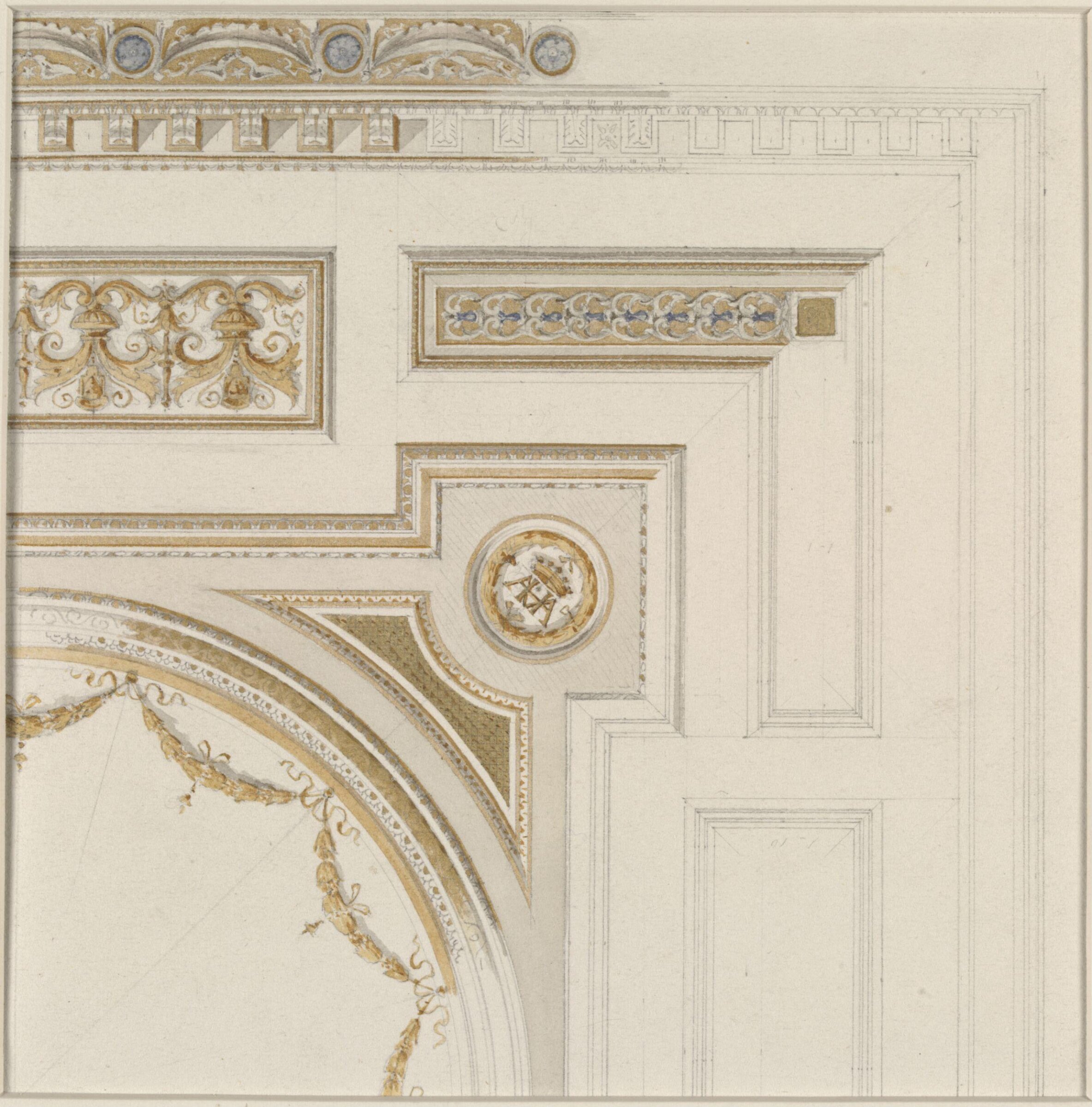 Designs for ceiling decoration, George Edward Fox, 1870