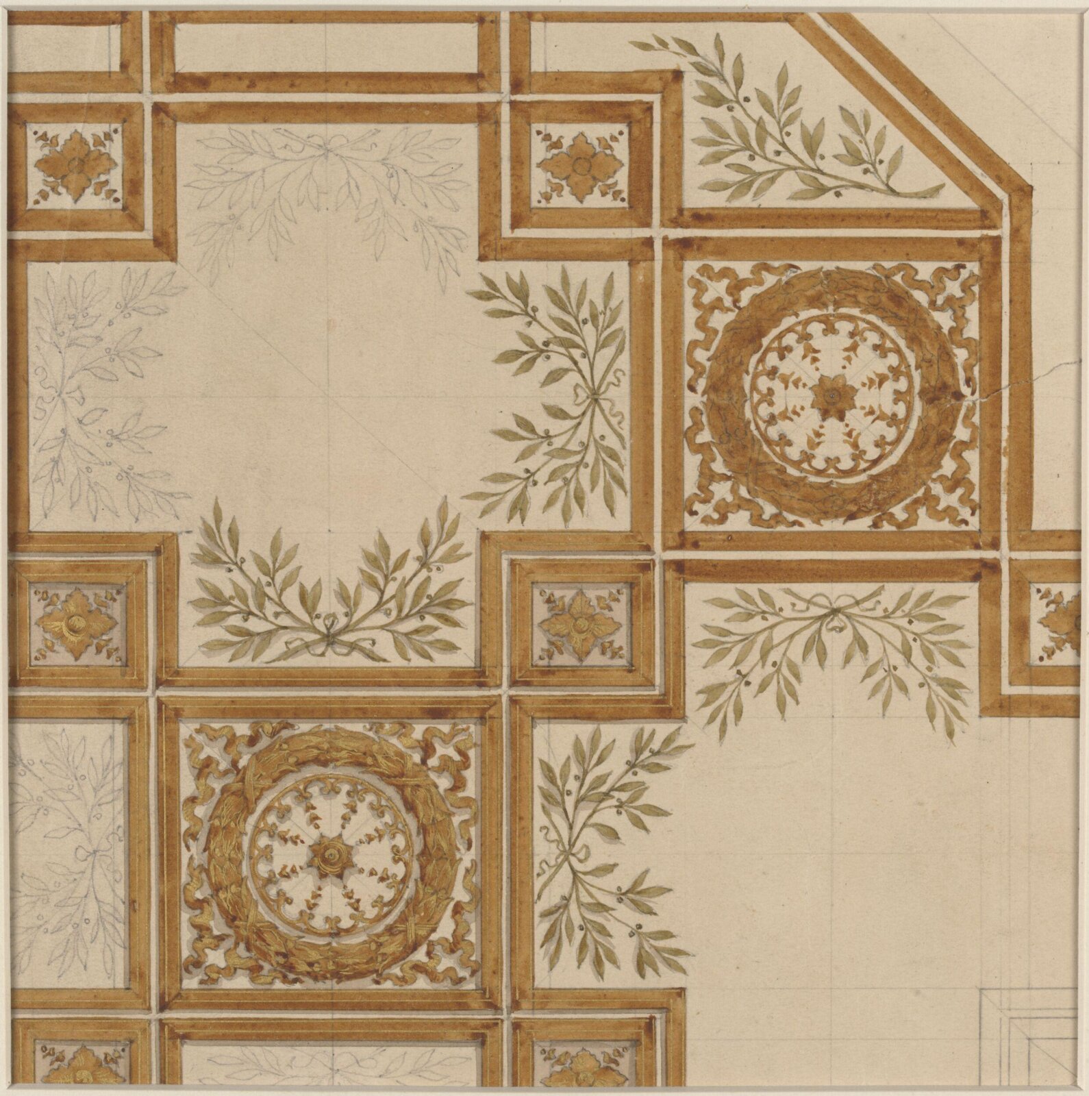 Designs for ceiling decoration, George Edward Fox, 1870